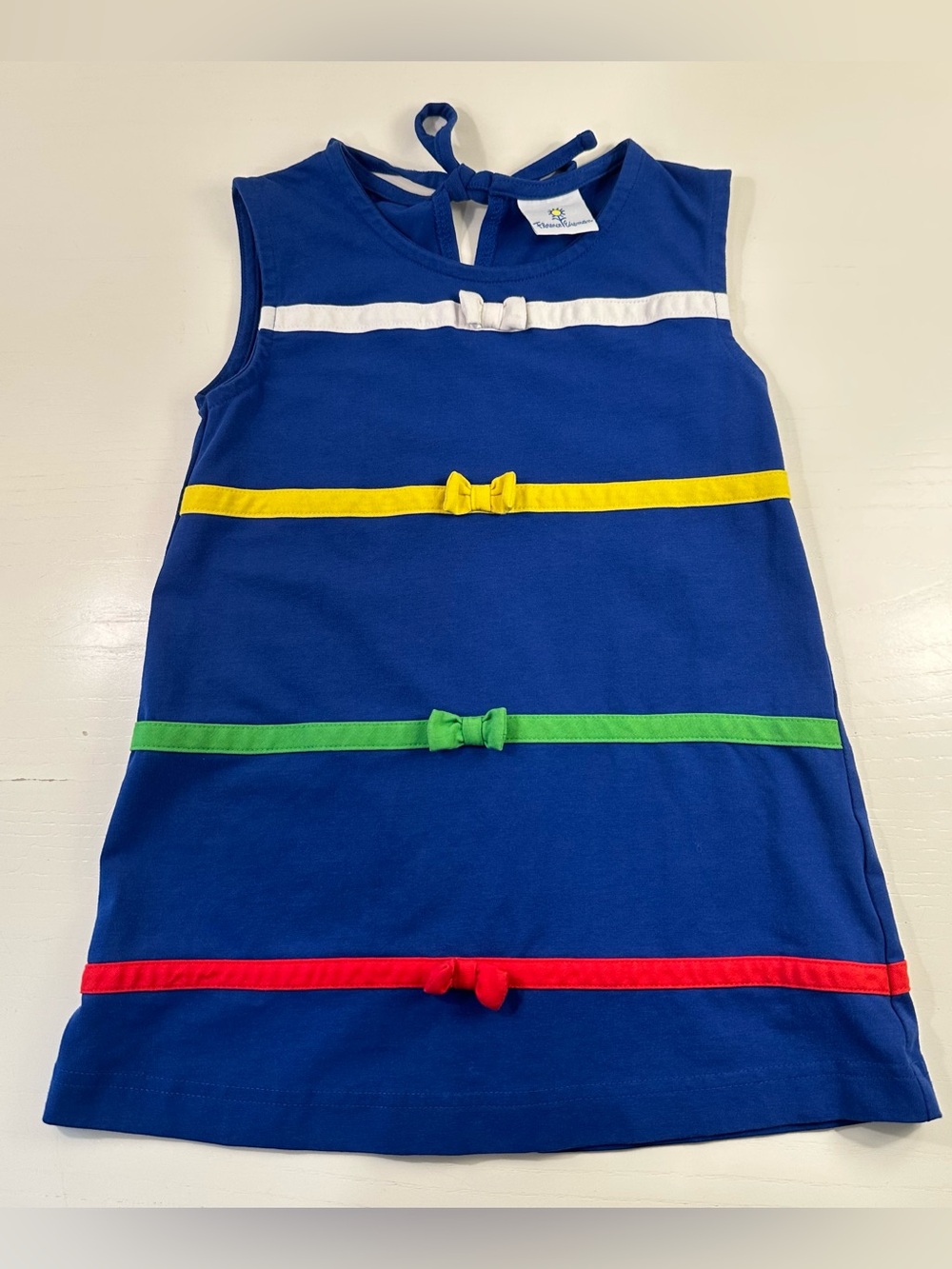 Florence Eiseman Blue Striped Knit Dress 3T